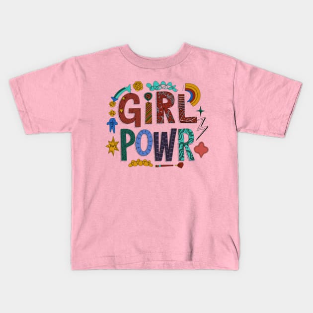 Grl-pwr Kids T-Shirt by WordsOfVictor